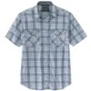 'Carhartt' Men's Rugged Flex Relaxed Fit Lightweight Snap Front Short Sleeve Plaid - Steel Blue -Sports Fashion Store 105198 437 MS22 e 2 1024x1024@2x