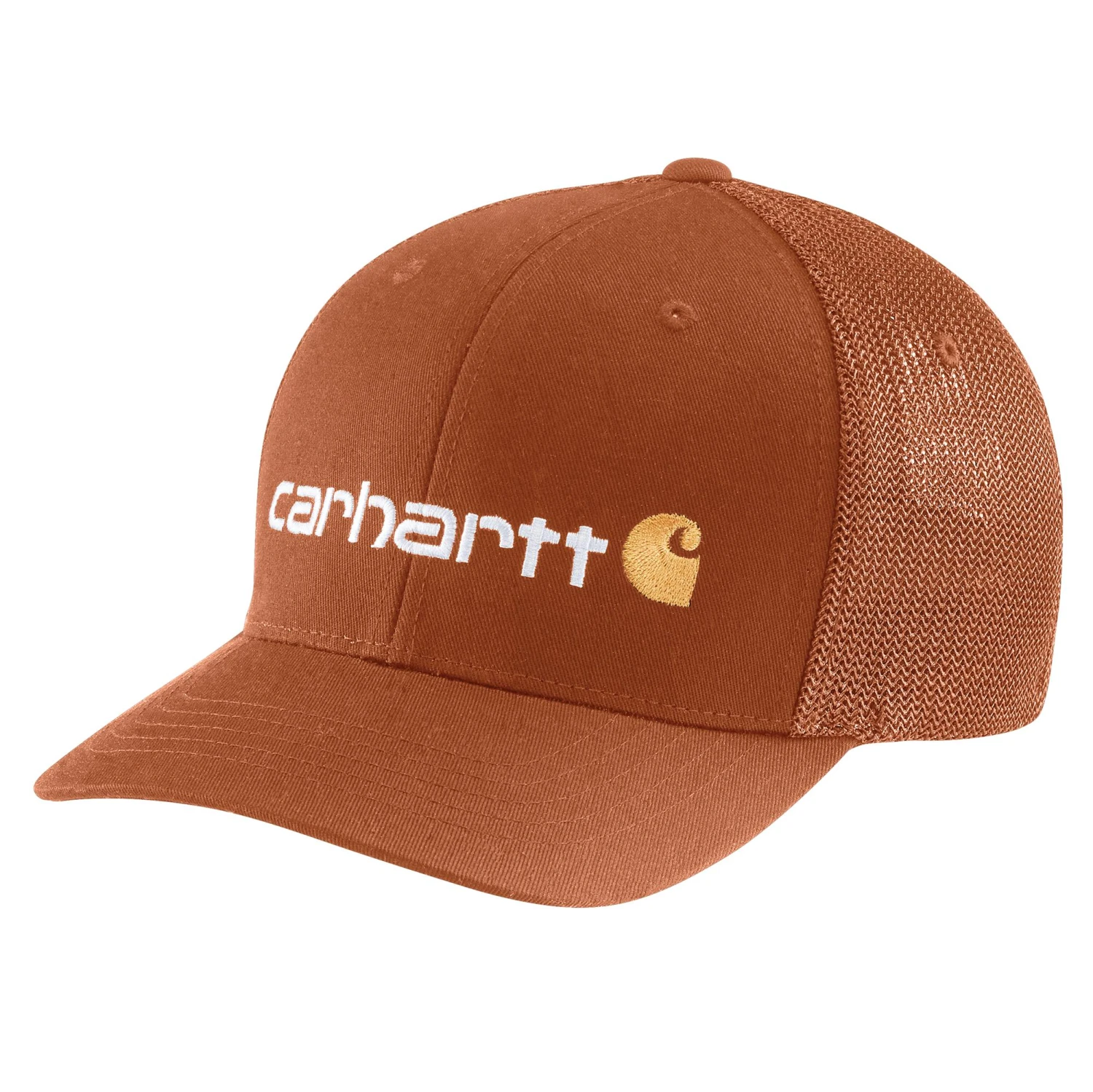 'Carhartt' Men's Rugged Flex Fitted Canvas Mesh-Back Logo Graphic Cap - Burnt Sienna 3 'Carhartt' Men's Rugged Flex Fitted Canvas Mesh-Back Logo Graphic Cap - Burnt Sienna