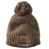 'Carhartt' Women's Rib Knit Sherpa-Lined Pom Pom Beanie - Coffee