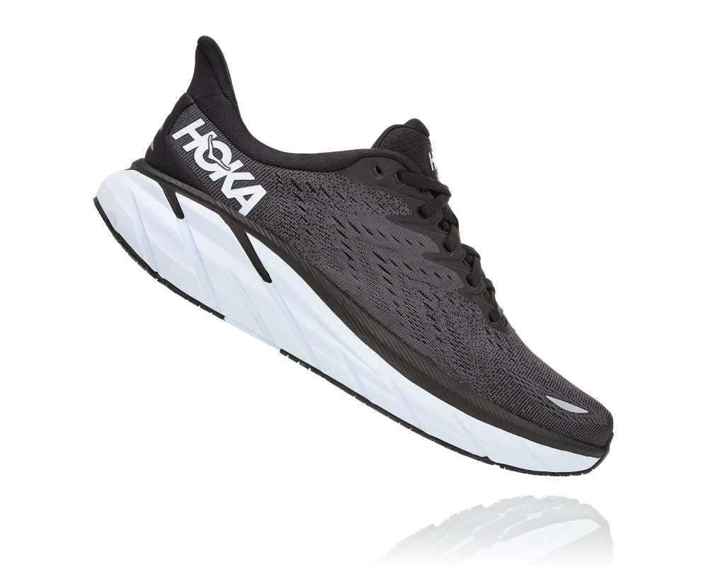'HOKA' Men's Clifton 8 - Black / White 6 'HOKA' Men's Clifton 8 - Black / White - Image 4
