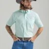 Wrangler 'George Strait' Men's Print Relaxed Fit Button Down - Mint Paisley 2 Wrangler 'George Strait' Men's Print Relaxed Fit Button Down - Mint Paisley -Sports Fashion Store 112324895 HERO 1024x1024@2x