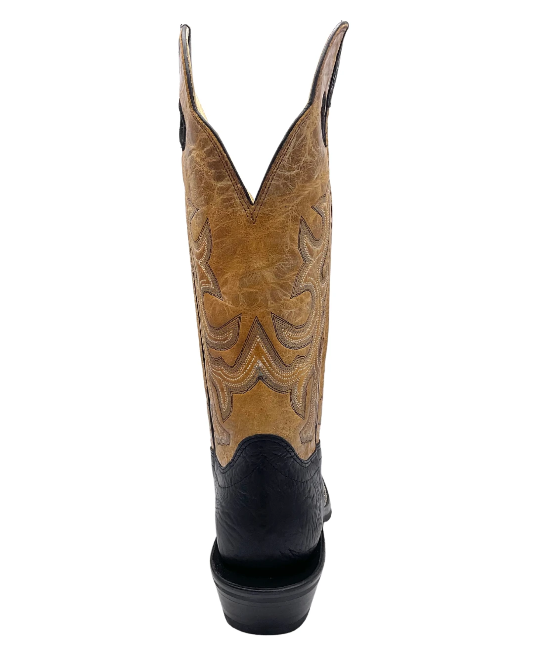 'Hondo Boots' Men's 14" Nubuck Bullhide Western Round Toe - Black / Tan 7 'Hondo Boots' Men's 14" Nubuck Bullhide Western Round Toe - Black / Tan - Image 5