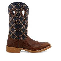 'Twisted X' Men's 12" Tech X Western Square Toe - Rustic Brown/ Navy -Sports Fashion Store MXTR004.02 4800x4800 R 1024x1024@2x
