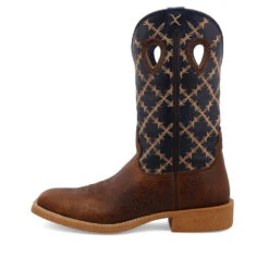 'Twisted X' Men's 12" Tech X Western Square Toe - Rustic Brown/ Navy -Sports Fashion Store MXTR004.06 4800x4800 L 1024x1024@2x