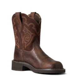 'Ariat' Women's 8" Fatbaby Heritage Tess Western Round Toe - Forest Brown / Jamocha -Sports Fashion Store S22 WMS WEST 10040264 medial 1024x1024@2x