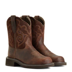 'Ariat' Women's 8" Fatbaby Heritage Tess Western Round Toe - Forest Brown / Jamocha -Sports Fashion Store S22 WMS WEST 10040264 pair 1024x1024@2x