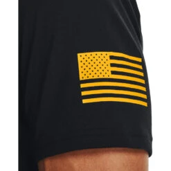 'Under Armour' Men's Freedom Flag T-Shirt - Black / Steeltown Gold -Sports Fashion Store s7.V5 1370810 003 SIDEDET 1024x1024@2x